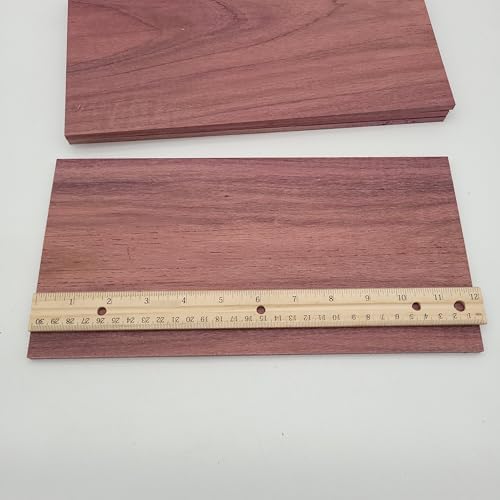 Purpleheart Wood 4 Pack Hardwood Project Board Blanks, 12 x 6 x 1/4 inches, Unfinished Lumber Planks for DIY Crafts, Carving, Laser Engraving or Scroll Saw - Exotic Thin Wood