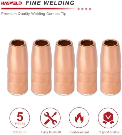 5PK N-A5800C AccuLock S Nozzle, Large, 5/8" Bore, Flush, For Miller MDX-250 MIG GUN Fit D-MA250 Diffuser and Bernard AccuLock S sconsumables