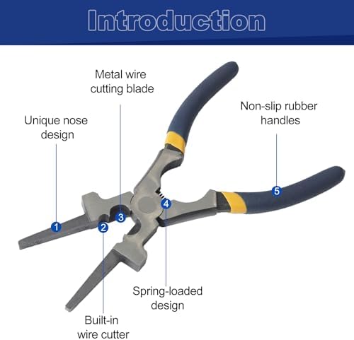 Professional 8" Weliding Pliers, Sharp MIG Pliers for Rust Resistant, Long Nose with Anti-slip Handle - Durable and Effecient (4pcs)