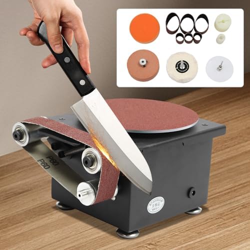 3-In-1Mini Belt Disc Sander 6-Inch Sanding Disc and 1.2 x 15-Inch Sanding Belts for Wood Metal Stone Grinding, Small Spindle Sander Machine for Curve Grinding