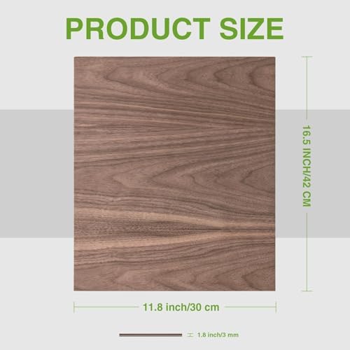 ROBOTIME 6-Pack 1/8" Walnut Plywood Sheets - 12 x 16 x 1/8 Inch - 3mm Laser Wood Sheets for Laser Cutting, Engraving & Wood Burning (Pyrography)