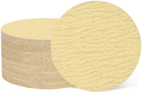 HARFINGTON 50 Pcs 3 Inch Sanding Discs 120 Grit Yellow Aluminum Oxide