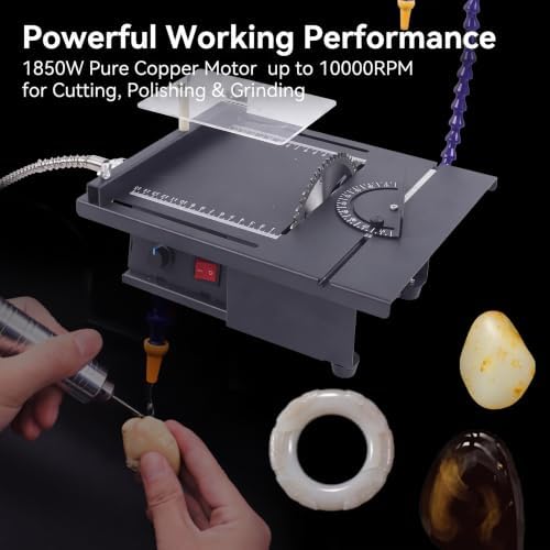 Jade Carving Machine 1850W Table Saw Polisher, 10000RPM Bench Grinder