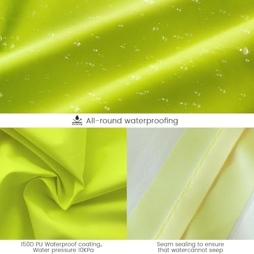TCCFCCT High Vis Rain Jacket Rain Suits for Men Waterproof, Hi Vis Rain Coat for Men Women with Hood, High Visibility Rain Gear for Safety Work, Reflective raincoat for Outdoors, S-M Yellow NP