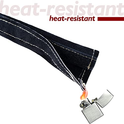 YESWELDER TIG Welding Torch Cable Cover Flame Resistant Leather Black Cover 7.6 Meters(25 Feet Length) (Pack of 2)