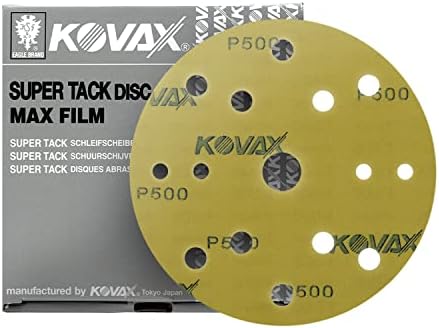 MaxFilm Ultra Premium 6 inch Sanding Discs, P500, 15 Holes, Hook & Loop, 523-0500, 50 discs