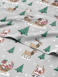 Christmas Sheet Set, Santa’s Sleigh, Holiday Xmas Bedding Set - King Size