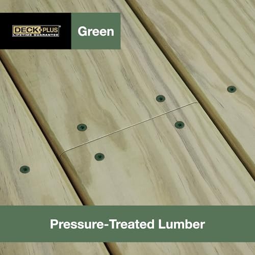 Deck Plus Deck Screws, #10 x 3in, 1500 Pack, Green