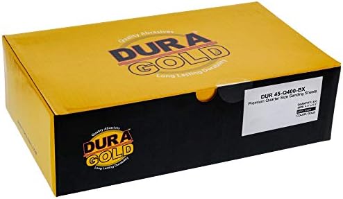 Dura-Gold Premium 1/4 Sheet Gold Sandpaper Sheets, 400 Grit (Box of 400)