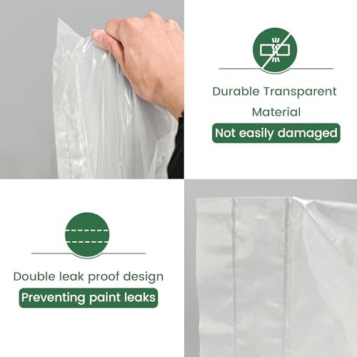VOOMEY 18 Inch Paint Tray Liner, Plastic Paint Bucket Inner Liner Bags for Paint Roller Kit, 5pcs,Disposable for Quick Cleanup