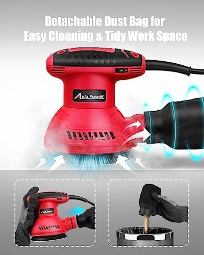 AVID POWER 5” Random Orbital Sander Electric Sander Tool 6 Variable Speeds