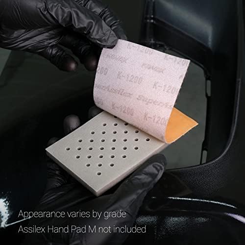 Super Assilex Flexible Sanding Sheets, Orange K-1200, Hook & Loop, 191-1510, 25 Sheets