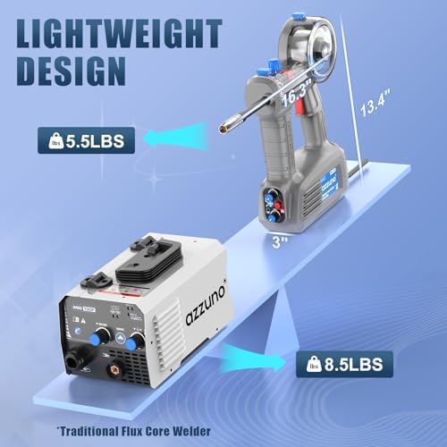 AZZUNO Handheld MIG Welder 110V, 100A Portable Flux Welder, 360° MIG Torch