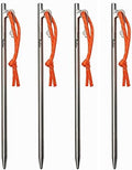 TiTo Titanium Tent Pegs Stakes Lightweight Snowfield Grassland Heavy Duty Tent Nails for Outdoor Camping Hiking and Plant Support Garden Stakes 4pcs/6pcs (8×240mm-4pcs)