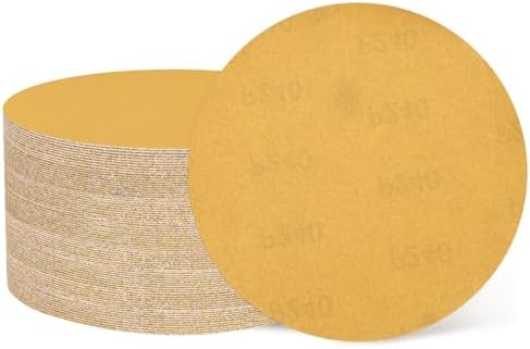 HARFINGTON 100 Pcs 5 Inch Sanding Discs 240 Grit Yellow Aluminum Oxide