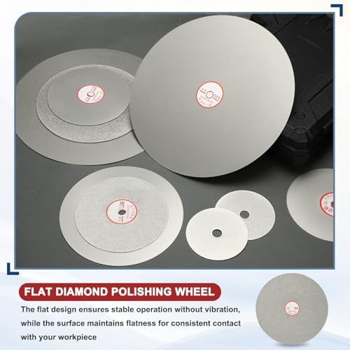 10 Inch x 1/2" Arbor Diamond Flat Lap Disc, 100 Grit