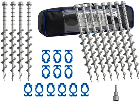Homeon Wheels Aluminum Ground Anchors, 12-Pack Heavy-Duty Screw Stakes