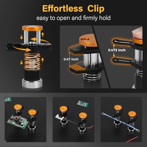 Magnetic Helping Hands Clamp Metal, Adjustable Third Hand Soldering Holder Stand For Small Electronics, Hobby DIY Craft,PCB Repair, Precise Work, Exclusive Dual-Head Ultra-Grip