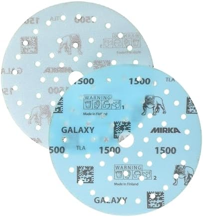 Mirka Galaxy Multifit 6 Inch Ceramic Discs, 1500 Grit, Hook & Loop, 50 Pack