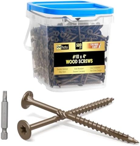 #10 x 4” Deck Screws, 500Pcs Star Drive Wood Screws