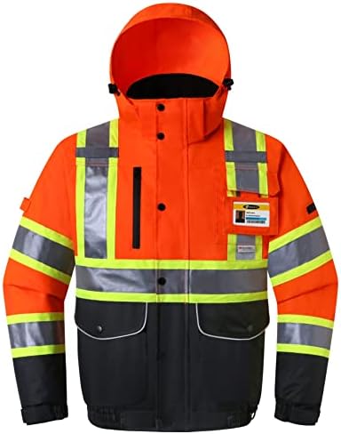 JKSafety Safety Jakcet for Men Women 3M Reflective Tape JK118 OBlack L