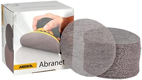 Mirka Abranet 5 Inch 80 Grit Mesh Sanding Discs, Hook and Loop, 50 Pack