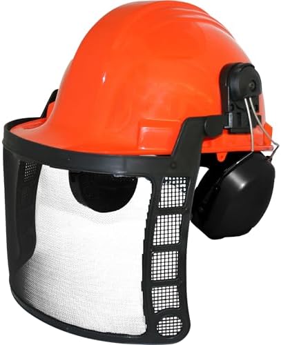 Forester Protective Clothing - OEM Forestry Cutter Combo Kit Apron Chaps Helmet Face Shield Ear Muffs Safety Glasses Arborist Equipment Chainsaw Pants Logging Tools Helmet Accessories Orange