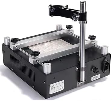 853A BGA Rework Station Preheating Oven Hot Plate, 110 V 450 W, Digital PCB Preheater Welder Soldering 50–400 °C, Anti-Static Work Surface, PID Constant-Temp Control with Hot Air Gun Holder