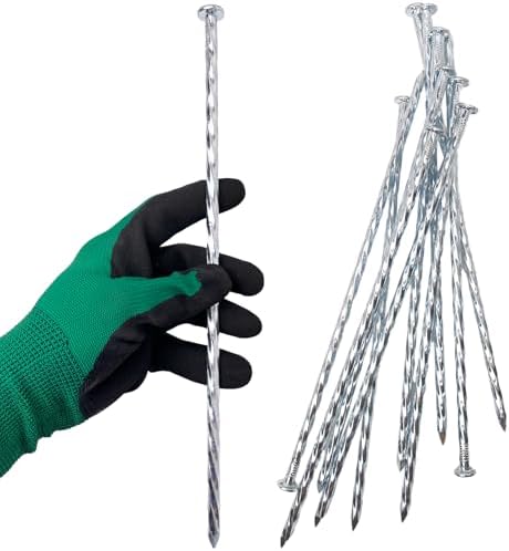 12 Inch 25 Pcs Artificial Turf Stakes Galvanized Spiral Landscape Staples