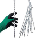 12 Inch 10 Pcs Artificial Turf Stakes Galvanized Spiral Landscape Staples