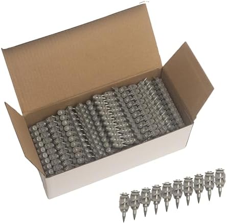 1000x Collated Concrete Nails 7/8 Inch (22mm) for Hilti BX 4 (BX4) Cordless Concrete Nailer, B4 MX Collated Strip, Full Round Head Hardened Steel Pins for Metal Track, Drywall & Concrete