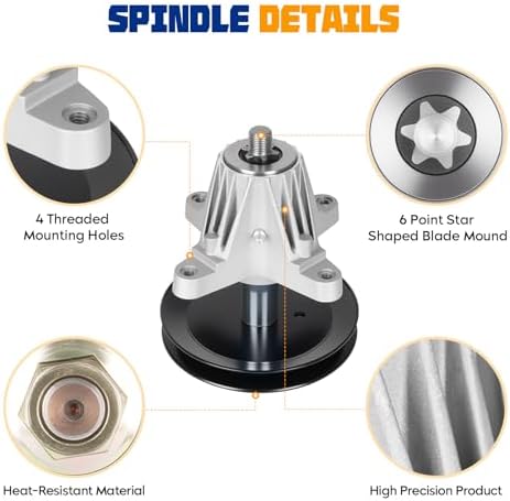 42 Inch Deck Rebuild Kit 918-06991 Spindle Fit for Craftsman T1000 T1200 T1400 LT4200 Troy-Bilt Bronco Pony 42 TB42, Includes 2 Spindles 618-06991, 2 Blades 742-04312, 96” Belt 754-04060