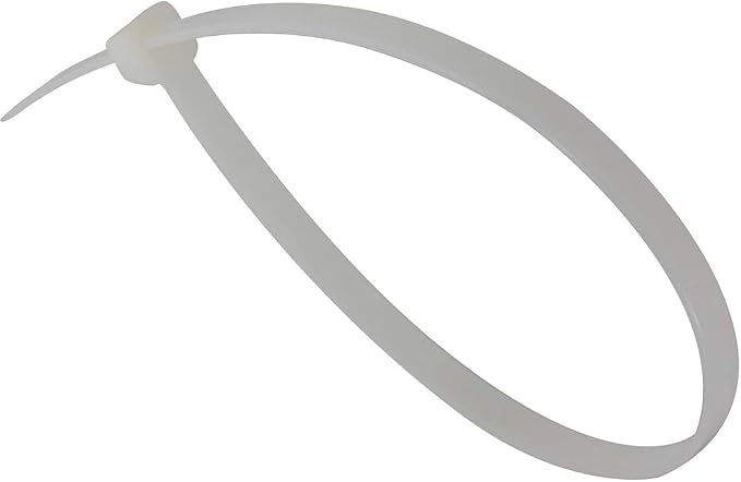 GTSE 8 Inch White/Clear Zip Ties, 1,000 Bulk Pack, 18lb Strength, UV Resistant Small Nylon Cable Ties, Self-Locking 8" Tie Wraps
