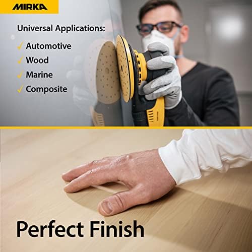 Mirka Gold Multifit 6 Inch 240 Grit Hook and Loop Sanding Discs, 50 Pack