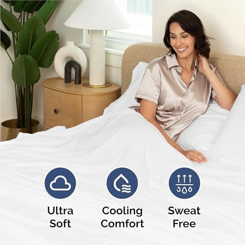 Split King Size 5 Piece Sheet Set - Breathable & Cooling Sheets - White