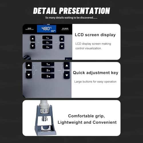 ATTEN ST-862D Lead-free Hot Air Gun Soldering Station Intelligent Digital Display 1000W ST862D Rework Station For PCB Chip Soldering Repair
