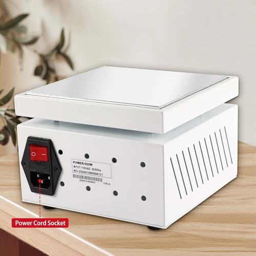 500W 110V Soldering Hot Plate, LED Microcomputer Electric Preheat Soldering Station, Welder Hot Plate Rework Heater Lab 150X150mm Plate with Tweezers