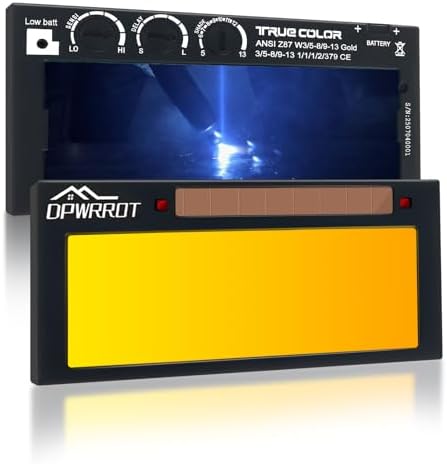 Auto Darkening Welding Lens Shade 5-13, 2" x 4-1/4" x 0.33", Gold