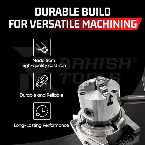 Rotary Table Cutting Tool with 80mm Self Centering Chuck & T-Nuts, 4"