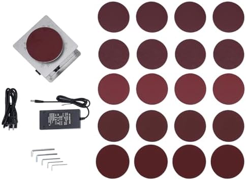 6000RPM Mini Disc Sander, 4 inch Electric Small Sanding Disc Machine with Forward and Reverse Function DIY Benchtop Sanding Polishing Grinding Machine for Wood, Metal, Stone, and Scissors Sanding