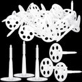 Wonderjune 250 Pcs 4" Plastic Insulation Masonry Fasteners 2.4" Washers Heavy Duty Plastic Concrete Anchors Pins Rigid Foam Board Insulation Fasteners for Concrete, Brick, Masonry Walls