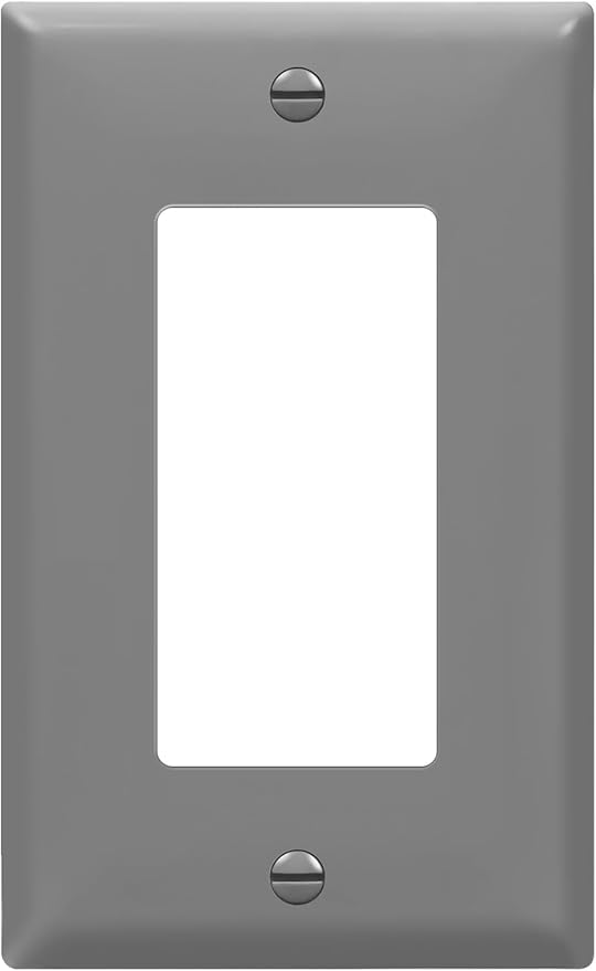 ENERLITES Decorator Light Switch or Receptacle Outlet Wall Plate, Gloss Finish, Mid-Size 1-Gang 4.88" x 3.11", Unbreakable Polycarbonate Thermoplastic, UL Listed, 8831M-GY, Gray