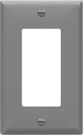 ENERLITES Decorator Light Switch or Receptacle Outlet Wall Plate, Gloss Finish, Mid-Size 1-Gang 4.88" x 3.11", Unbreakable Polycarbonate Thermoplastic, UL Listed, 8831M-GY, Gray
