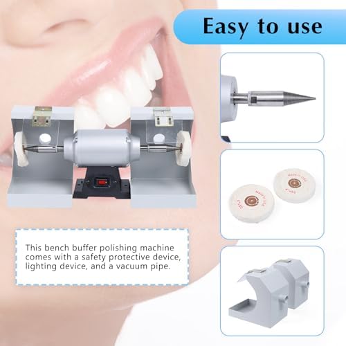 110V Dental Polishing Polish Lathe Machine, 550W Dental Laboratory Lathe Buffing Grinder Polisher Polishing Machine 3000RPM, Polishing Machine Dental Lab Polisher for Jewelry Casting