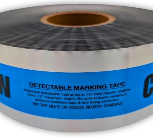 ACE Supply Underground Water Line Detectable Tape - Detectable Underground Tape - 3 Inch x 1000 Ft Length, 5 Mil - Buried Water Line Utility Marking Tape
