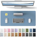YSAGi Leather Desk Protector, Office Mat, Large Mouse Mat, Non-Slip PU Leather Blotter, Laptop Desk, Waterproof Writing Pad for Office and Home (Blue, 23.6" x 13.8")