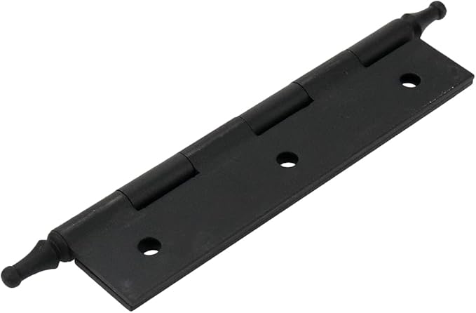 Mcredy Cabinet Hinges 3.5 Inch Matte Black Brass Door Hinges with Ball Finials Retro Style Gate Butt Hinge for Doors Office Hotel Bedroom, 2 Pcs