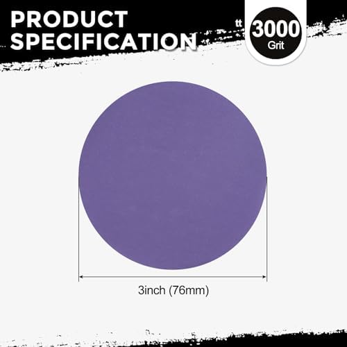 40Pcs Sanding Discs 3In 3000Grit Hook and Loop Sandpapers Purple