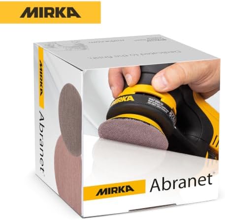 Mirka Abranet 3 Inch 220 Grit Mesh Sanding Discs, Hook and Loop, 50 Pack