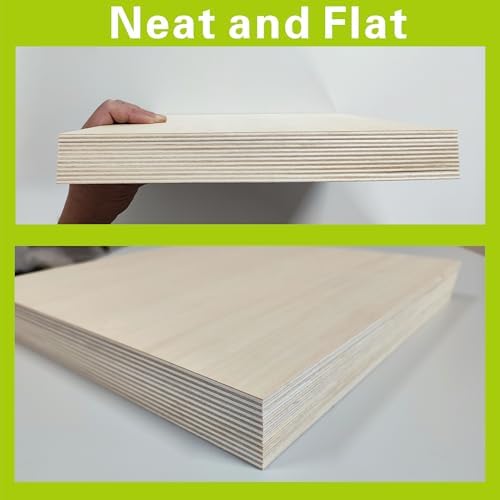 Basswood Sheets 24 Pack,12"x12"x1/16 Plywood Sheets,1.5mm Basswood for Laser Cutting,Laser Engraving Blanks,Drawing & Painting,Thin Natural Unfinished Wood for Crafts,Wood Burning,Scroll Saw Cutting